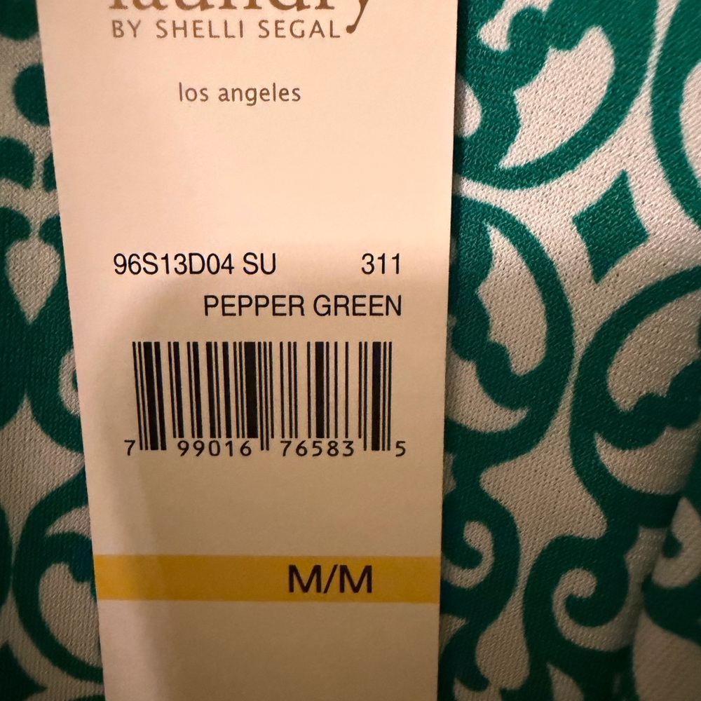 Laundry By Shelli Segal Teal Patterned Wrap Dress - Picture 4 of 4